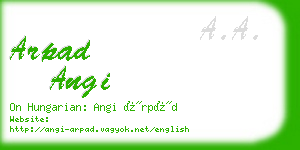 arpad angi business card